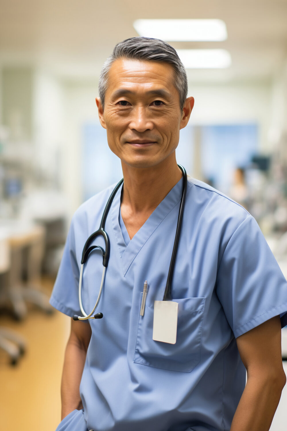 A healthcare professional in a clinical setting